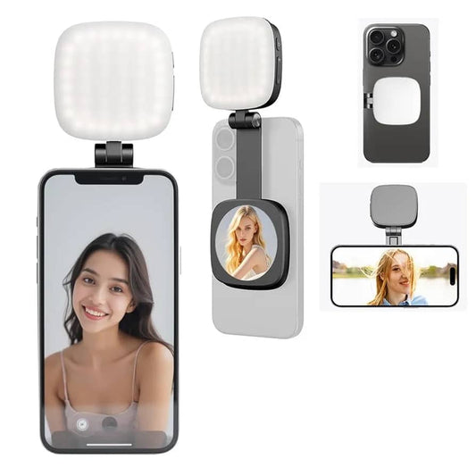 Lampe LED Selfie Clip avec miroir pour téléphone portable, Livraison gratuite Abidjan
